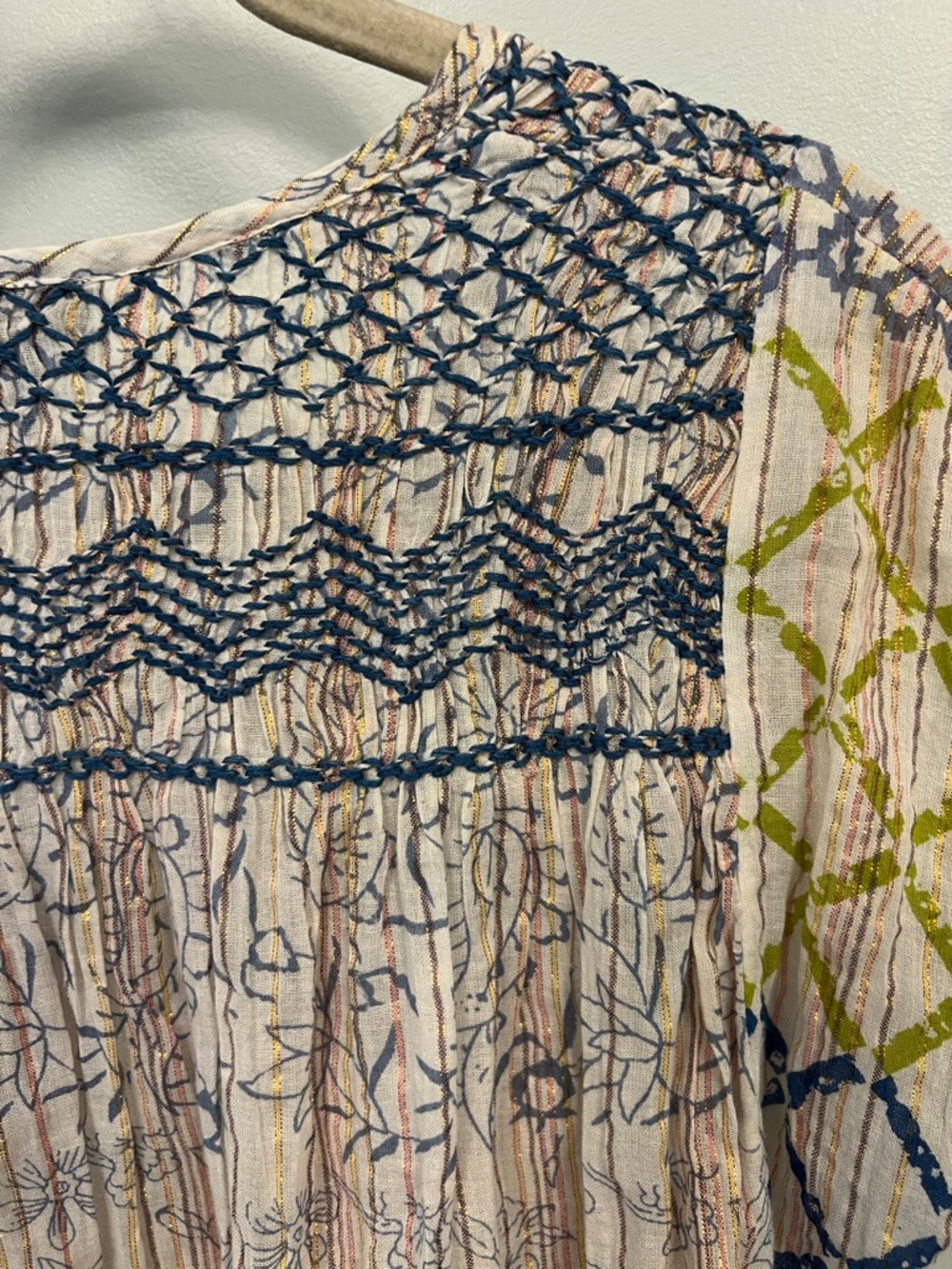 RACHEL Rachel Roy Boho Smocked Peasant Tunic - Size Medium - Cotton blend - Picture 7 of 9